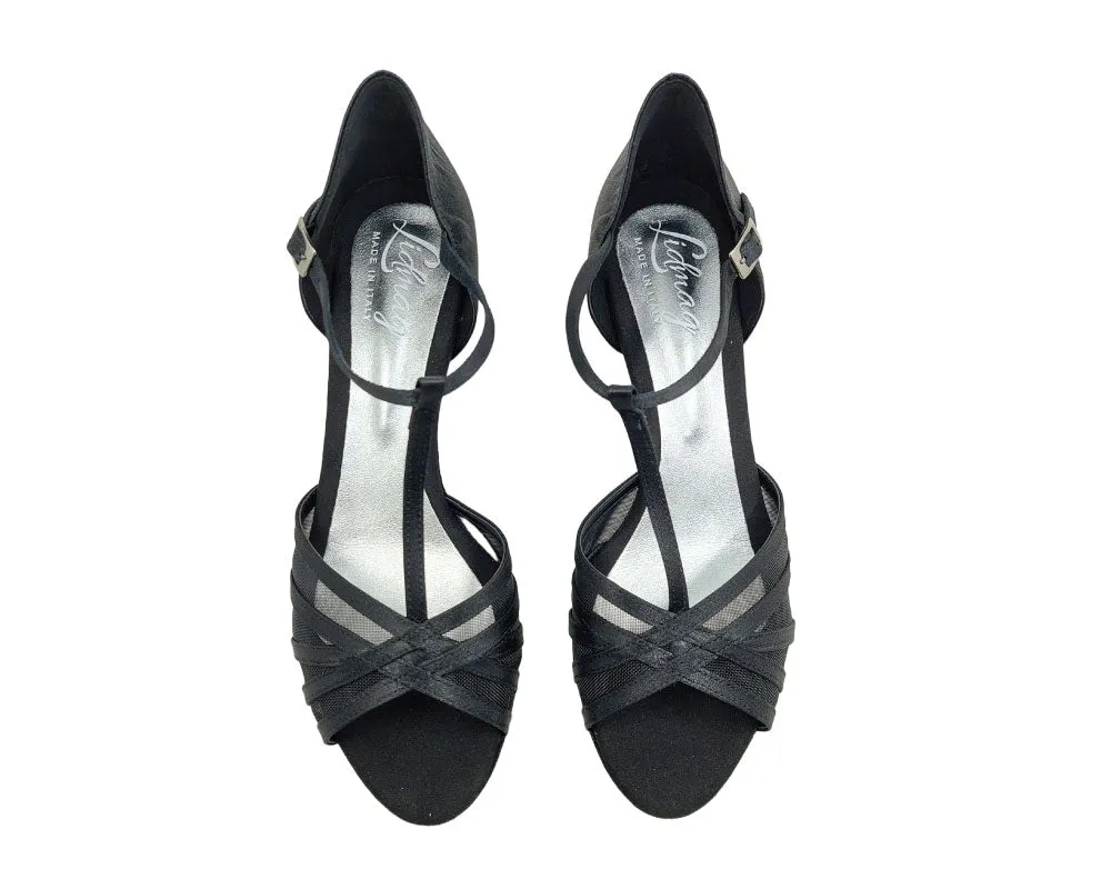 705 Zapatos de danza de raso negro