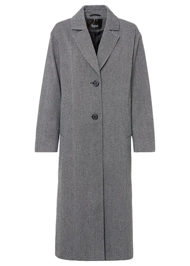 Abrigo con aspecto de lana Gris jaspeado