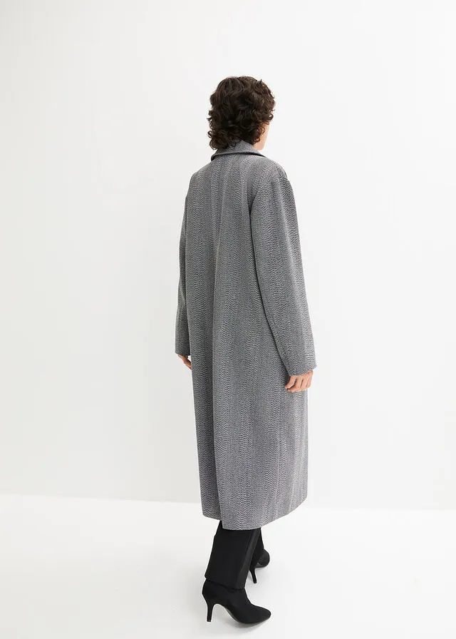 Abrigo con aspecto de lana Gris jaspeado