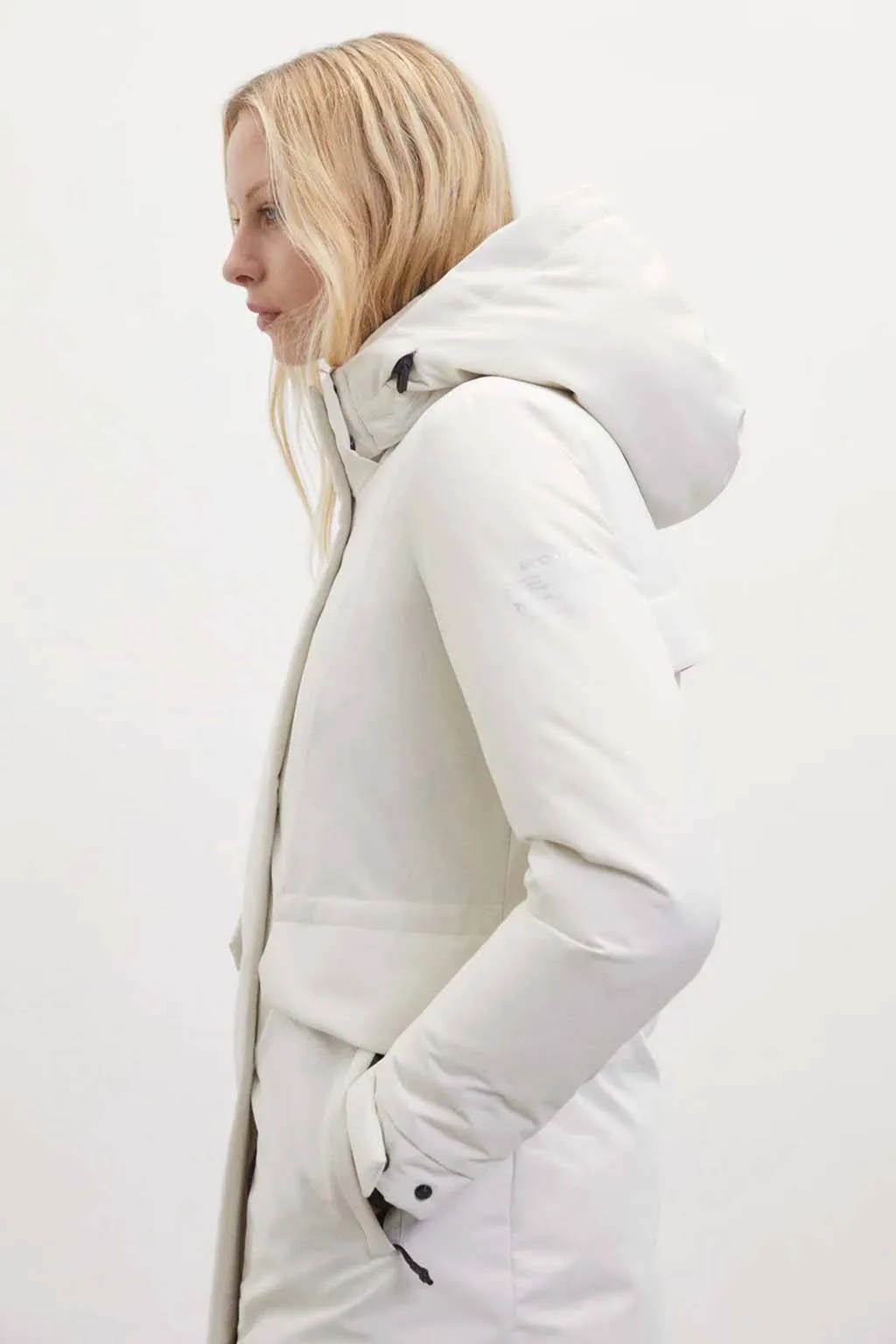 abrigo impermeable ecoalf kongur 987 creamy white