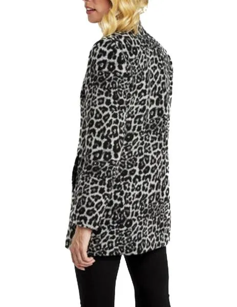 abrigo naf naf estampado leopardo gris