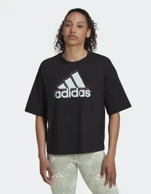 ADIDAS CAMISETA ESSENTIALS MULTICOLORED LOGO LOOSE FIT CROPPED