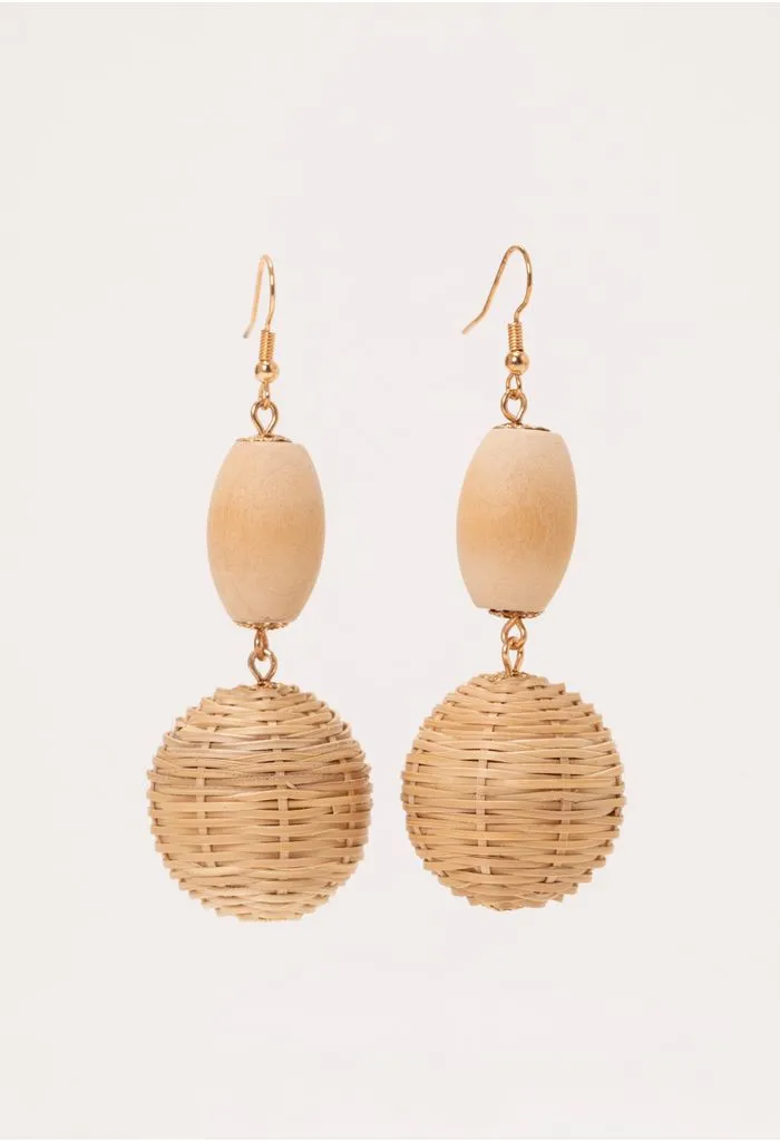 Aretes combinacion materiales unic dorado