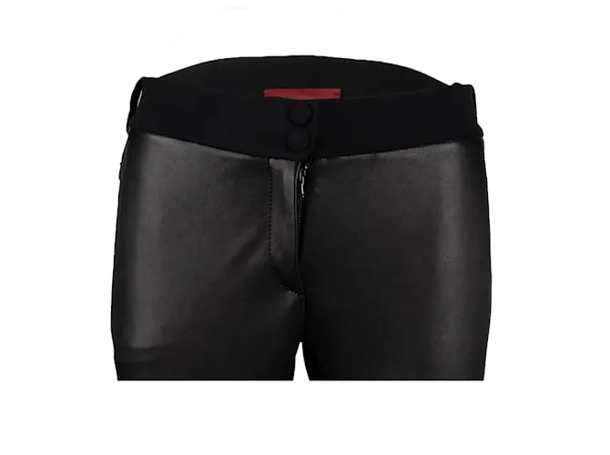 Autre Marque Pantalones Diliborio de cuero desgastado Negro 