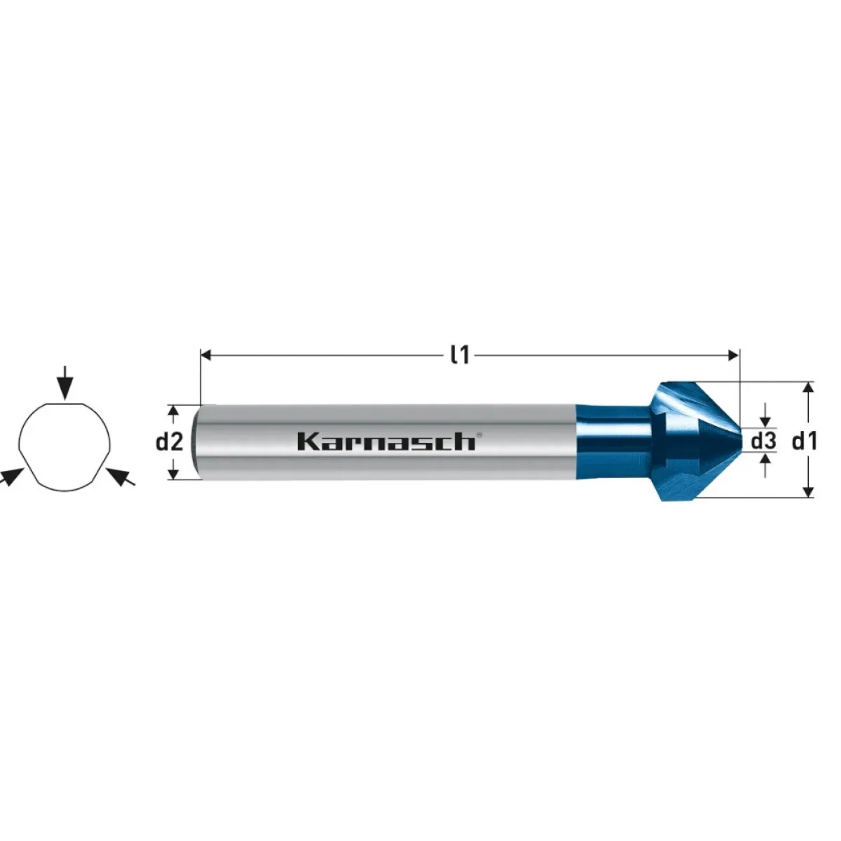 AVELLANADOR M/CIL. 90º Ø31 HSSXE+BLUETEC  KARNASCH 201765110