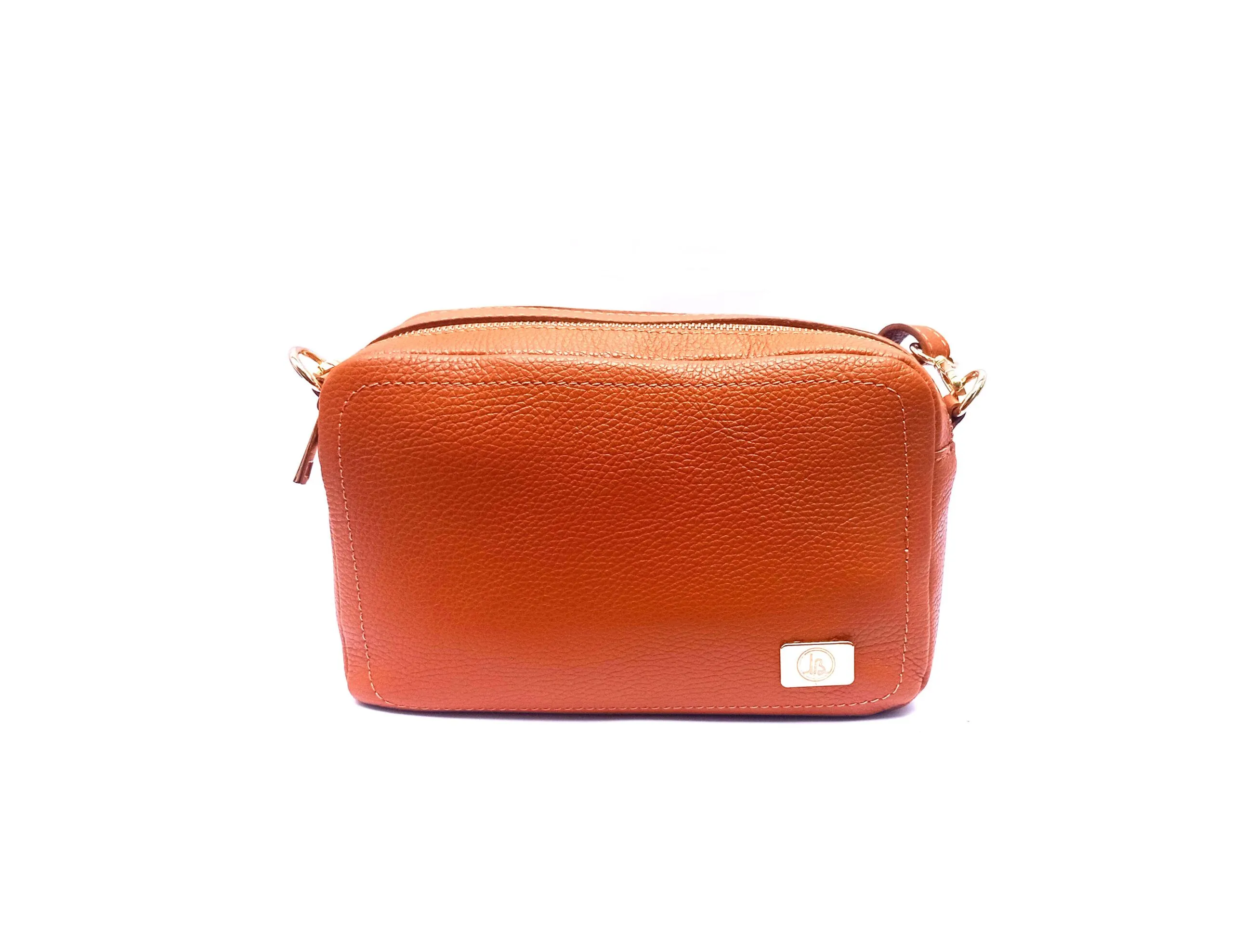 Bandolera en piel doble compartimento cuero