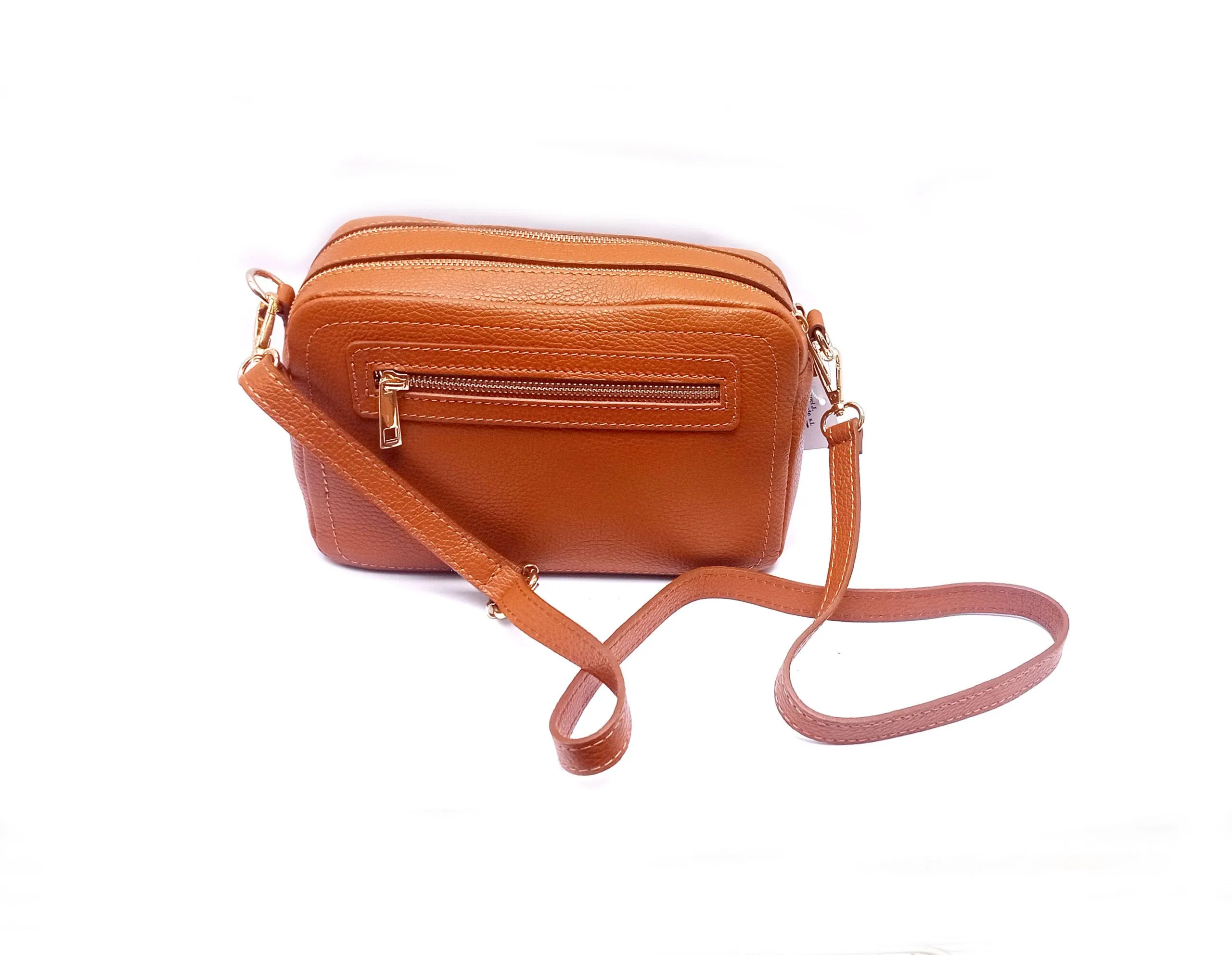 Bandolera en piel doble compartimento cuero