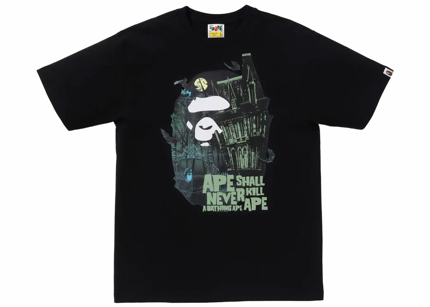 BAPE BAPE Halloween Bape Mansion Ape Head Tee Black