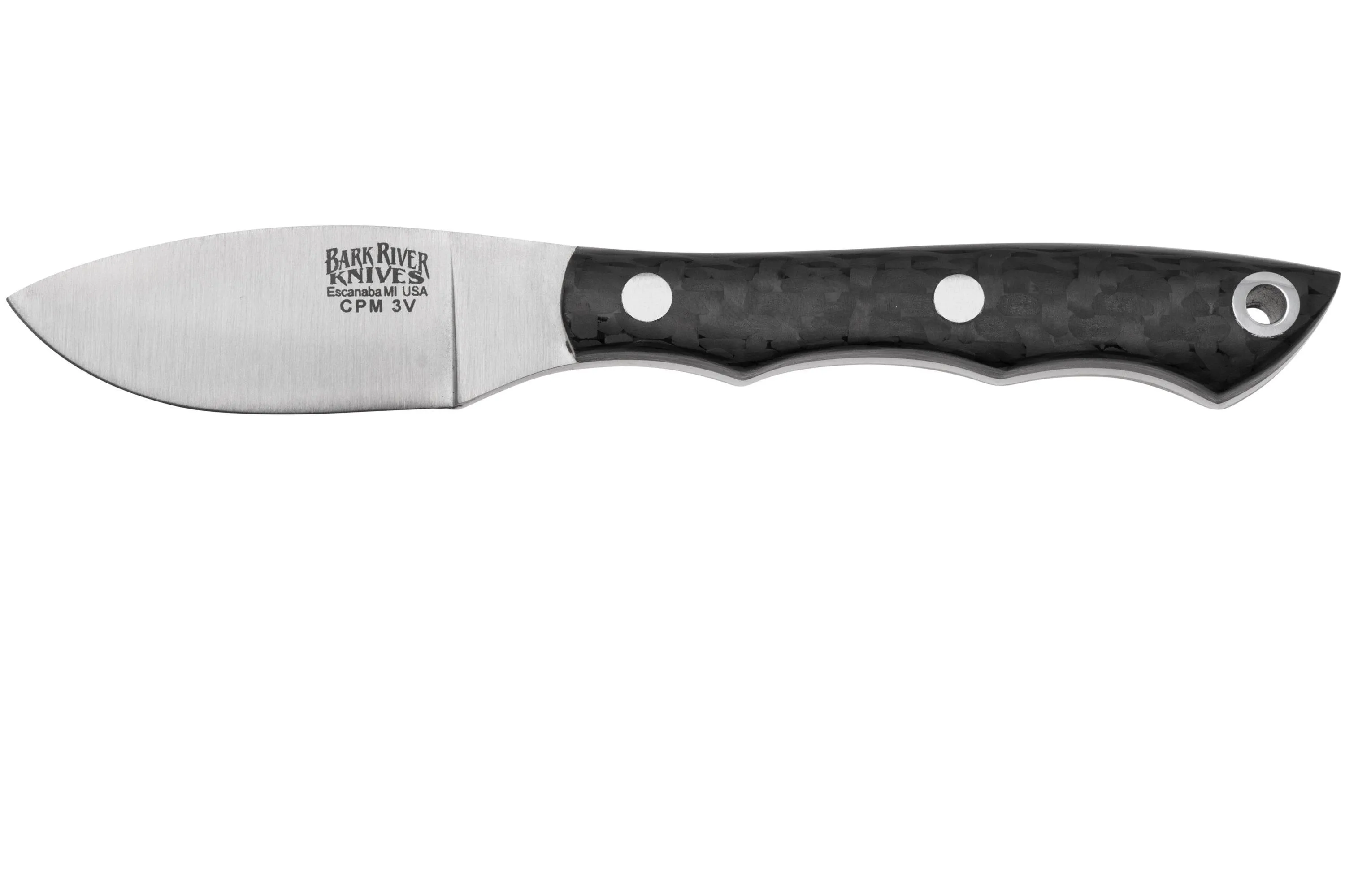 Bark River Micro Canadian CPM 3V, Black Carbon Fiber, cuchillo fijo