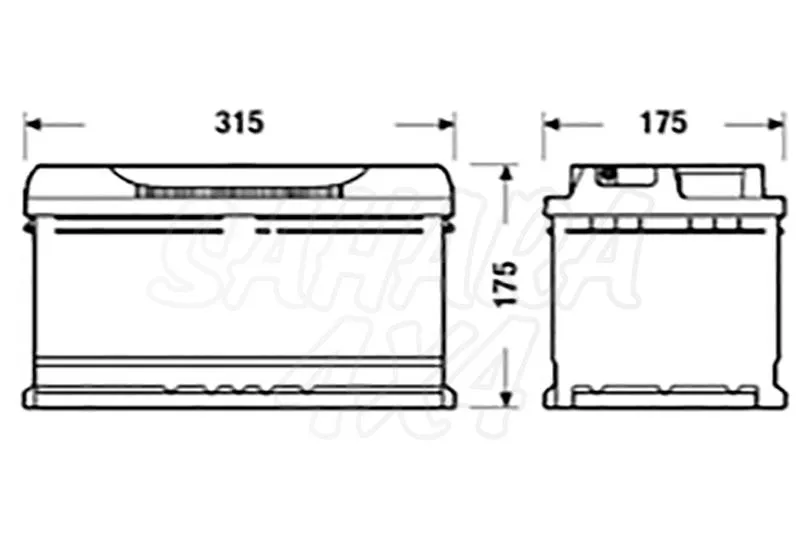 Bateria TUDOR Technica TB802 80 AH , Positivo Derecha