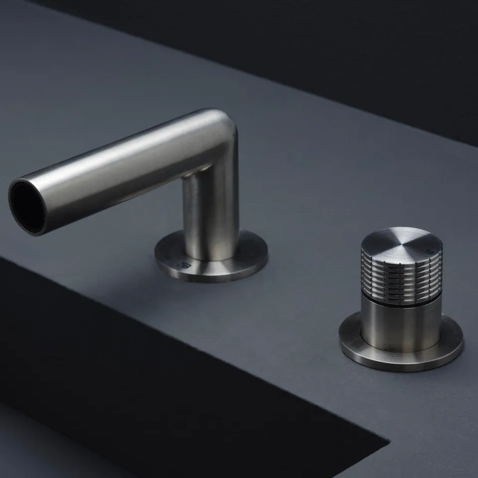 BEAMTECH APP MEZCLADOR DE LAVABO DE ENCIMERA CON CAÑO DE ACERO INOXIDABLE