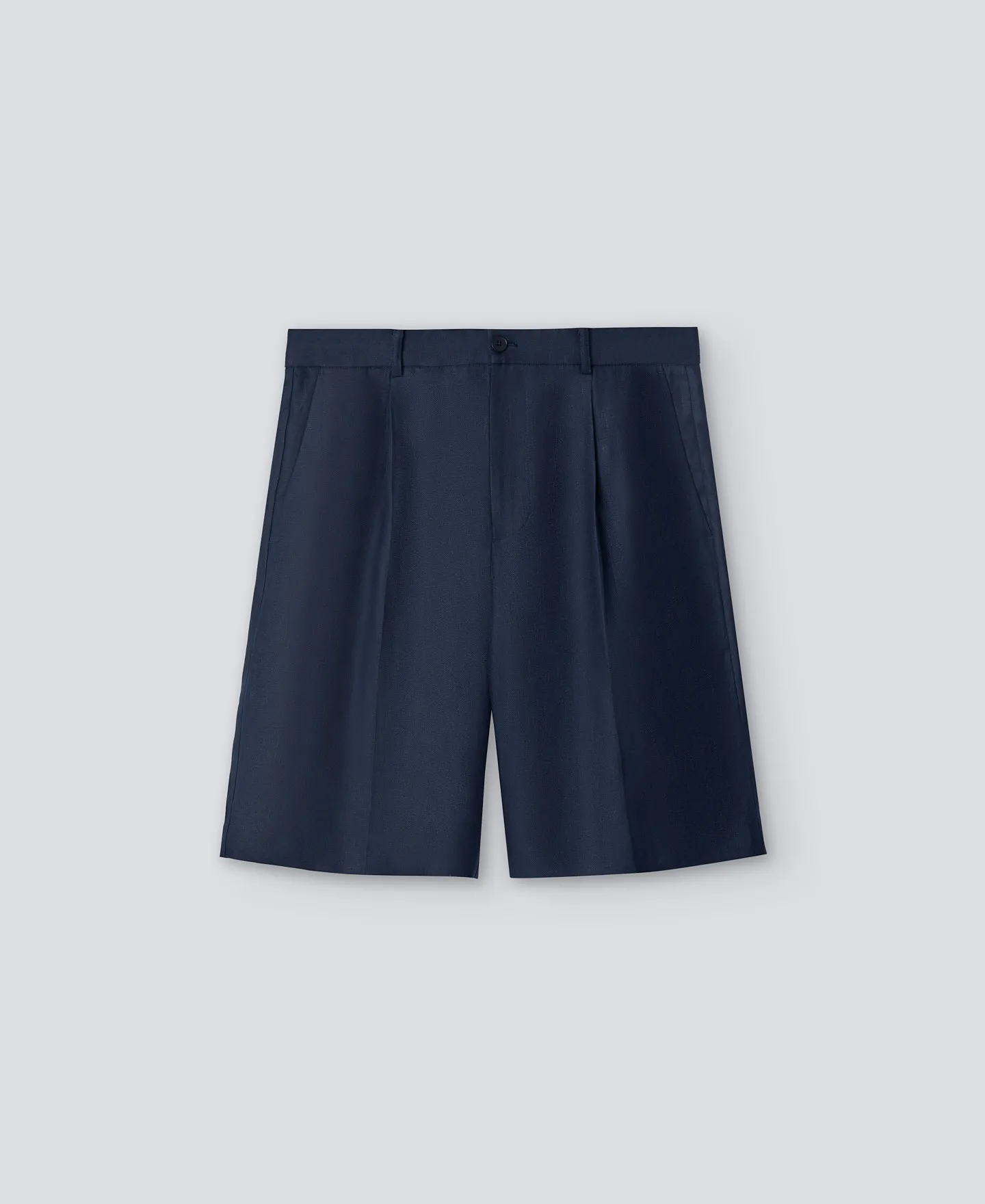 Bermuda en lino azul marino hombre