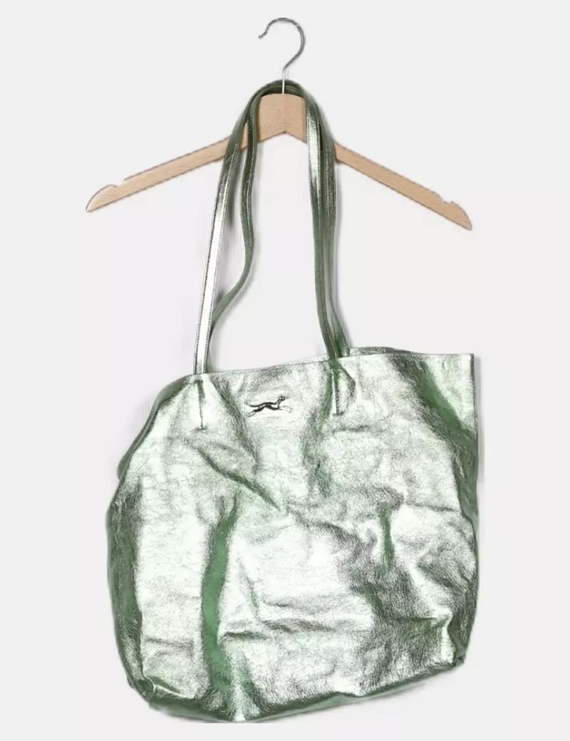 Bimba&Lola Bolso shopper metalizado verde