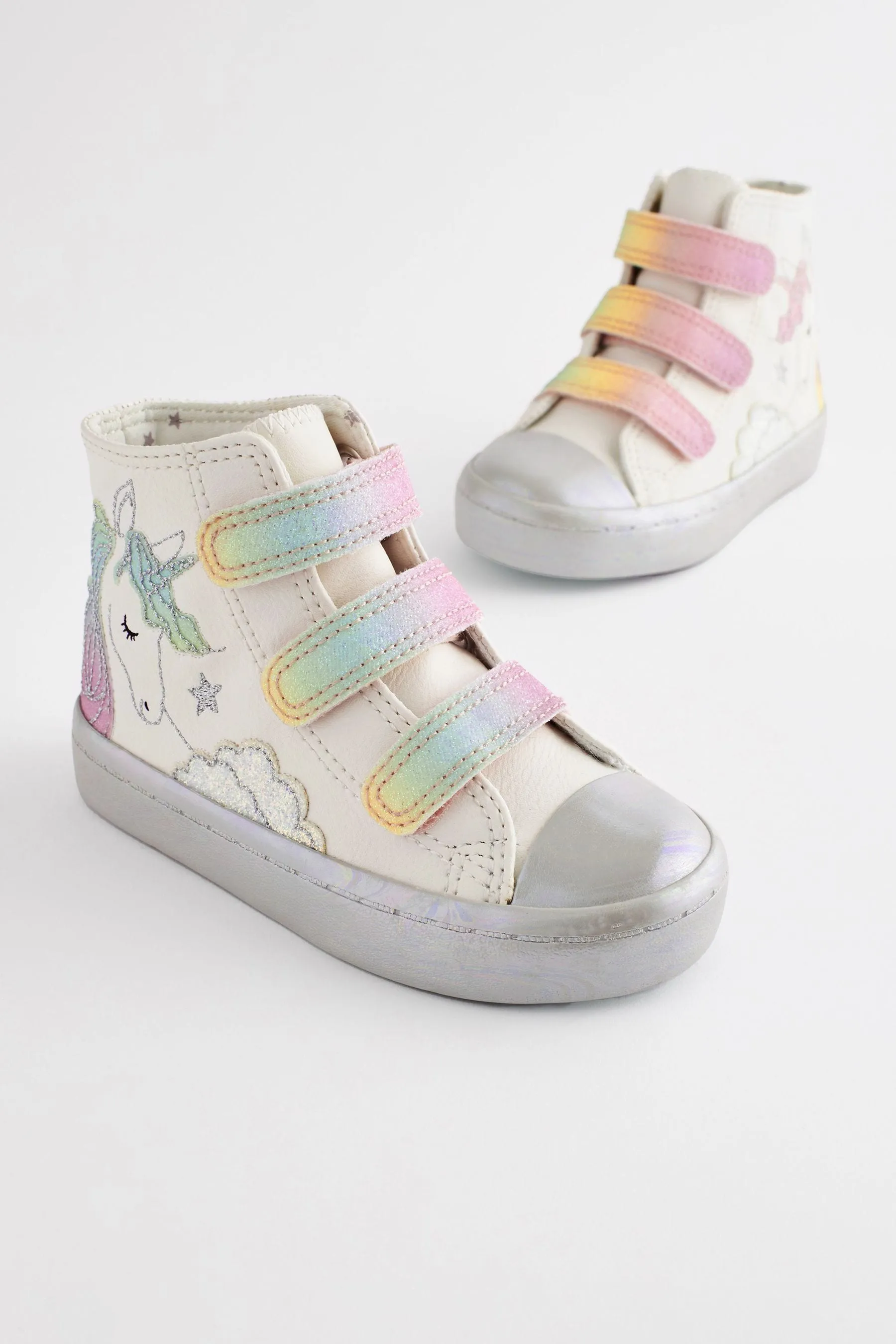 BLANCO  ZAPATILLAS DE DEPORTE ABOTINADAS CON UNICORNIO DE PURPURINA