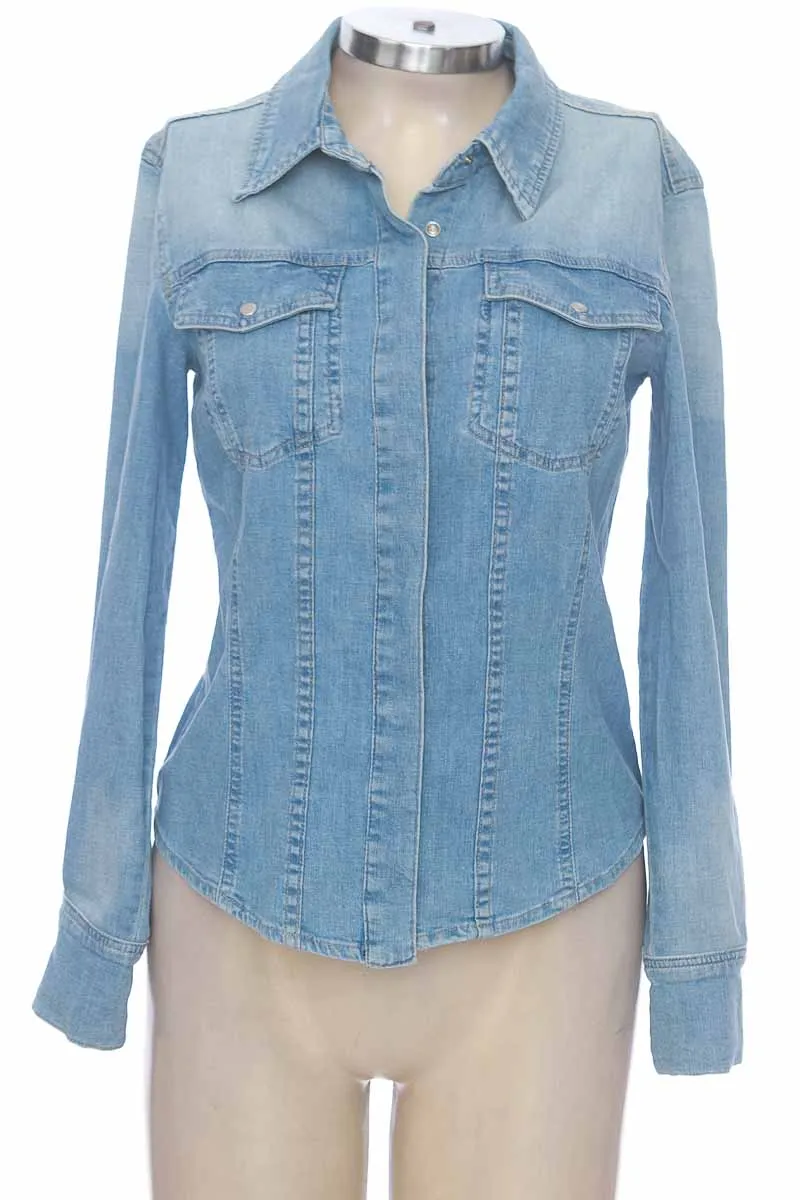 BLUSA COLOR AZUL  ZARA