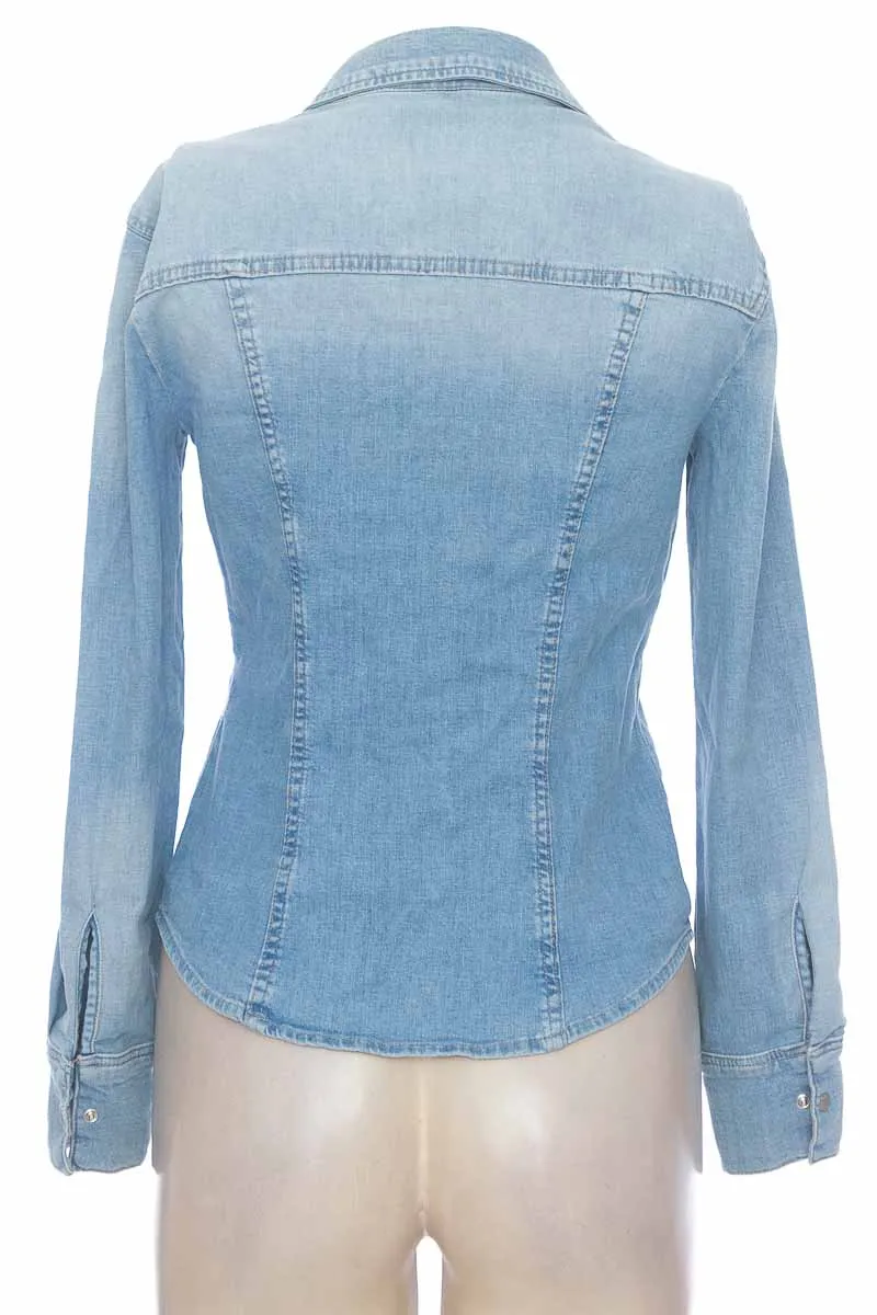 BLUSA COLOR AZUL  ZARA