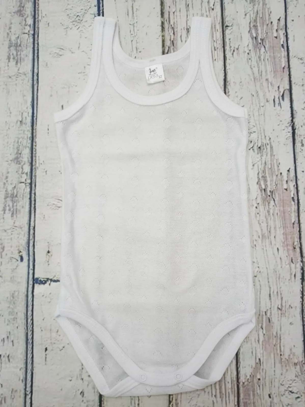 Body bebé de tirantes blanco calado 