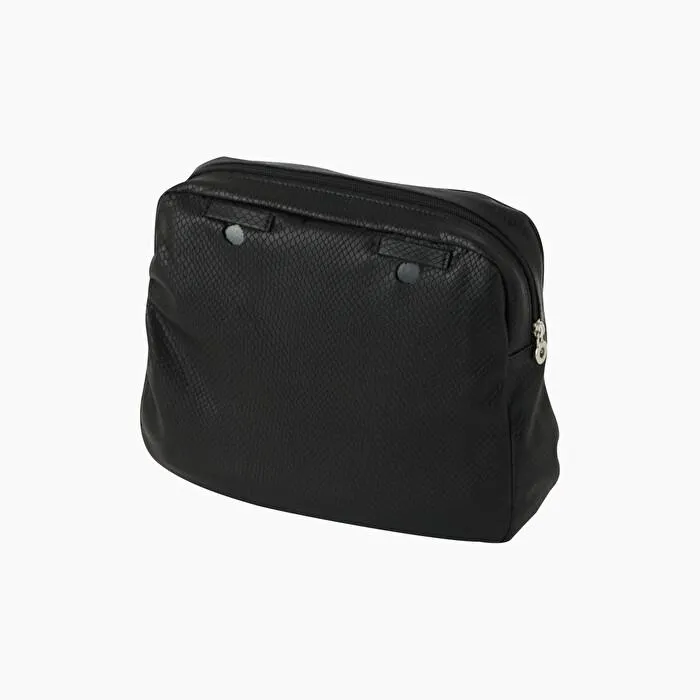 Bolsa interna y lazos estampado snake negro O bag reverse