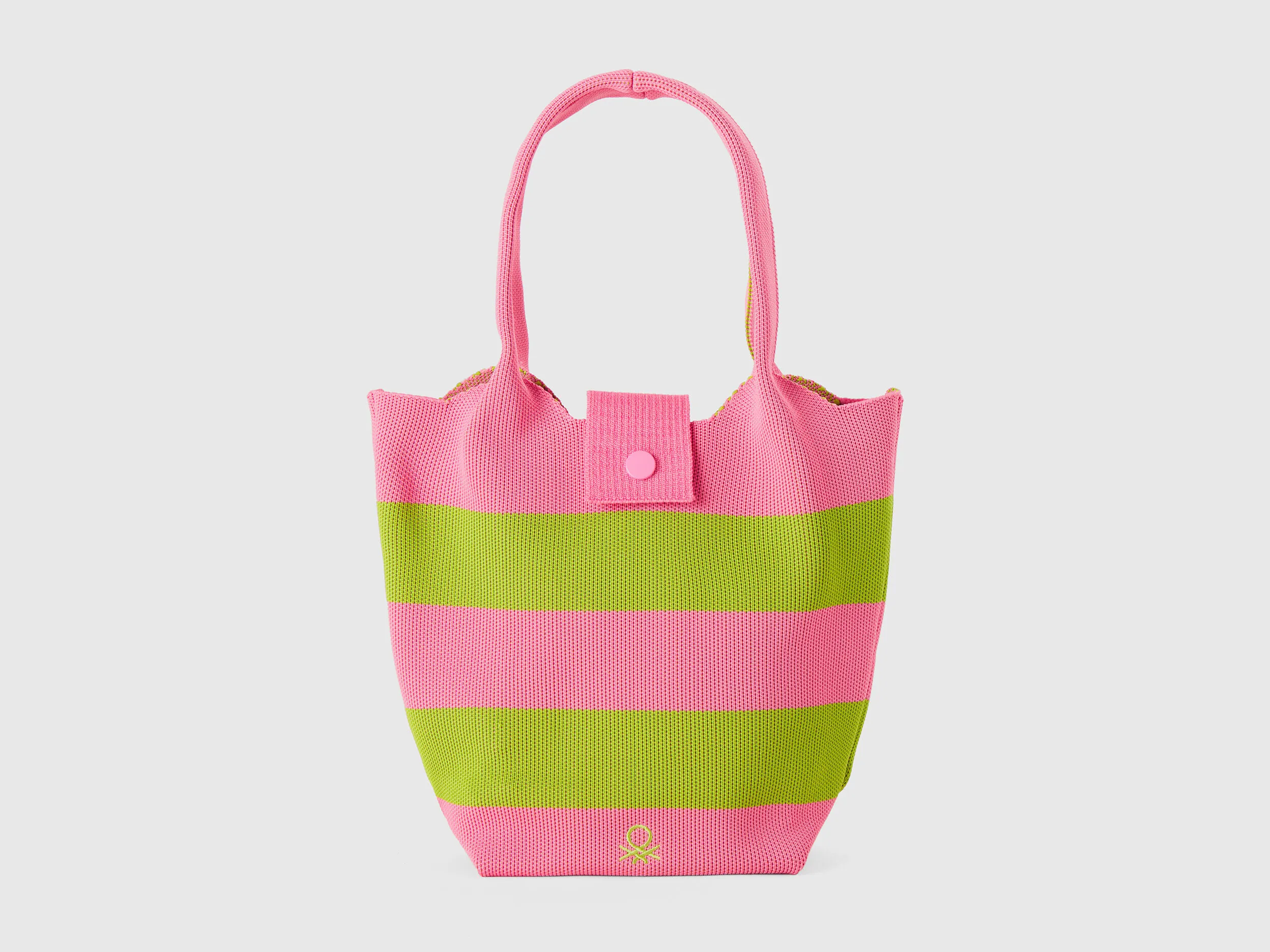 Bolso shopper de punto a rayas