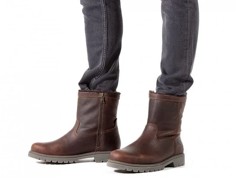 BOTA DE PIEL CON CREMALLERA FEDRO C28 PANAMA JACK EN COLOR CUERO