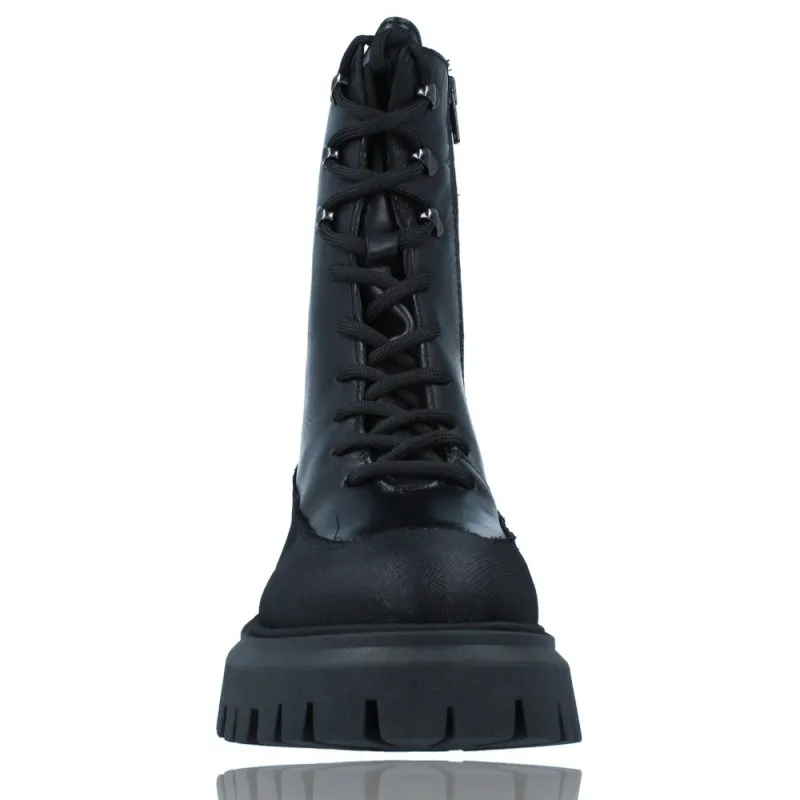Botas Casual Militar Bikers de Piel con Cordones para Mujeres de LOL 6861 Dipha