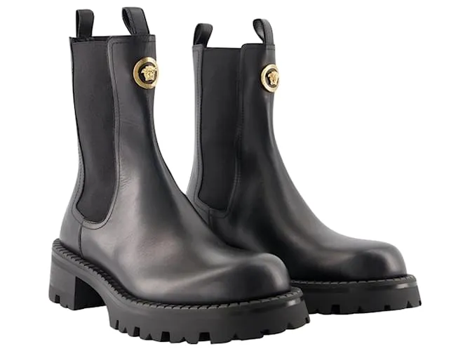 BOTINES BOTINES  VERSACE  PIEL  NEGRO 