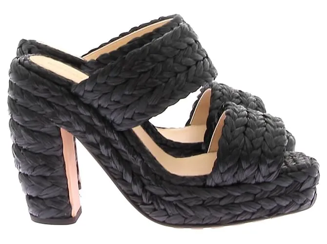 BOTTEGA VENETA Sandalias T.EU 36.5 Tela Negro 