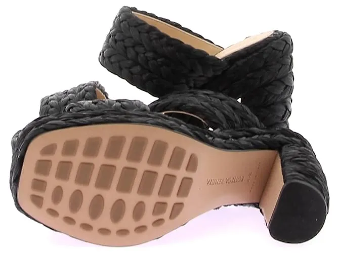 BOTTEGA VENETA Sandalias T.EU 36.5 Tela Negro 