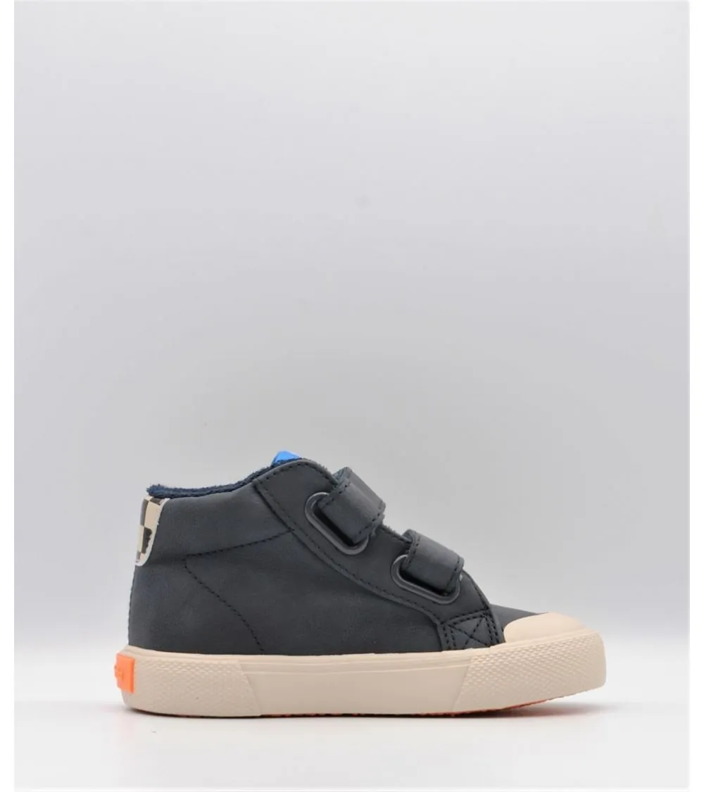 BOTÍN VICTORIA VELCRO V LATERAL DAMERO AZUL MARINO