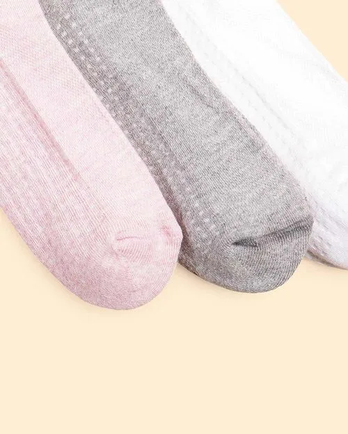 Calcetines Pack x 3 Mujer Mitzy Rosa/Blanco/Gris TU