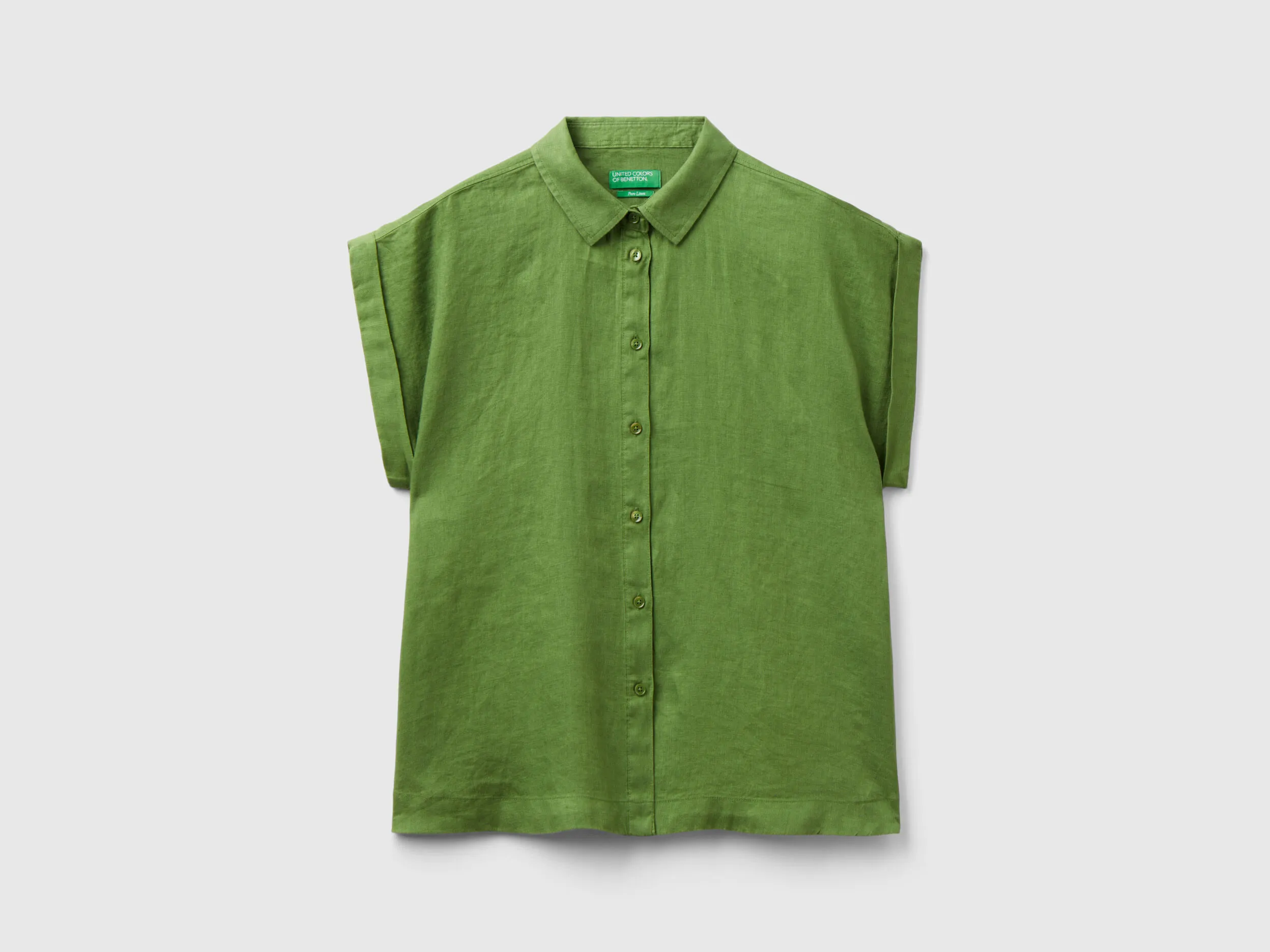 Camisa boxy fit de lino puro