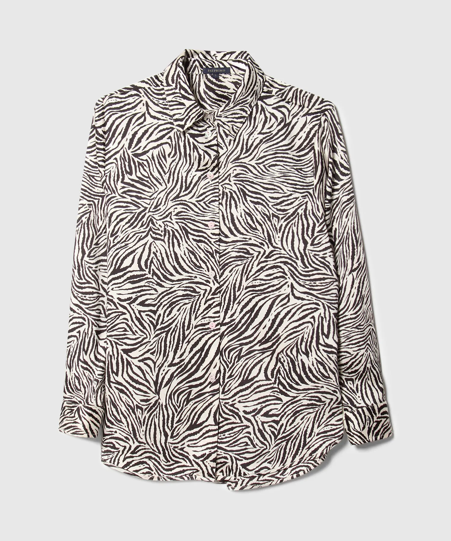 CAMISA ESTAMPADA EN SAT&IACUTE;N MANGA LARGA