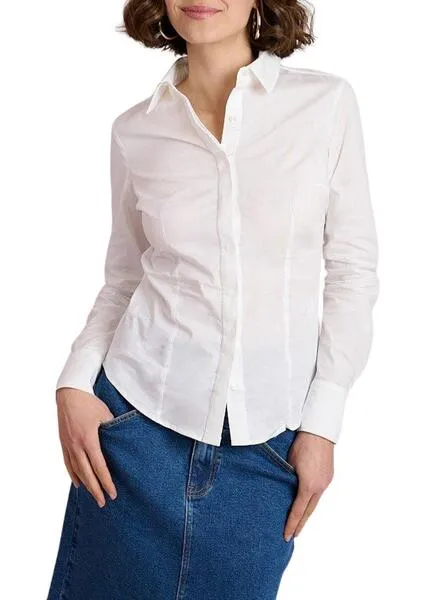 Camisa Naf Naf Tapeta Blanco Para Mujer
