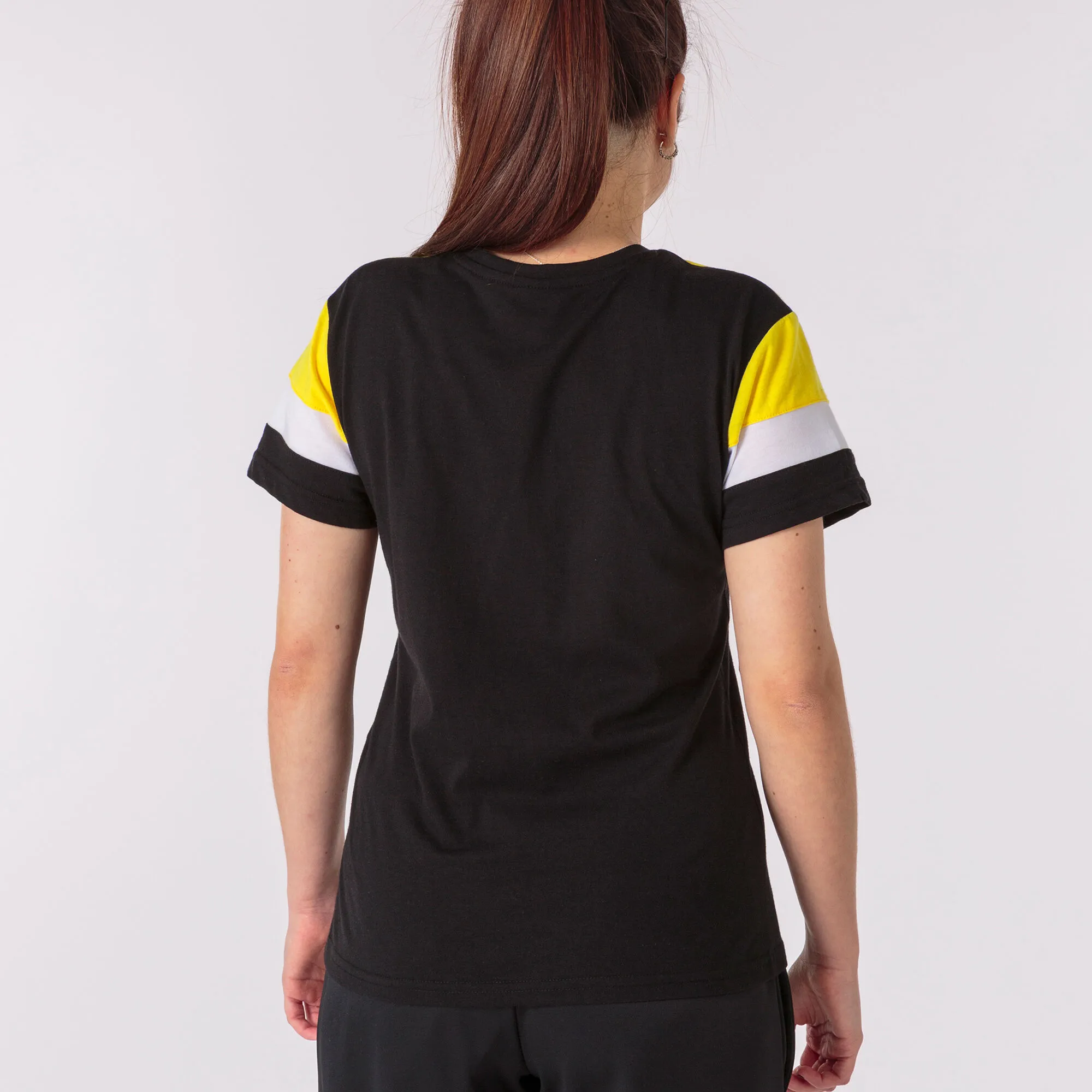 Camiseta manga corta mujer Crew IV negro amarillo blanco