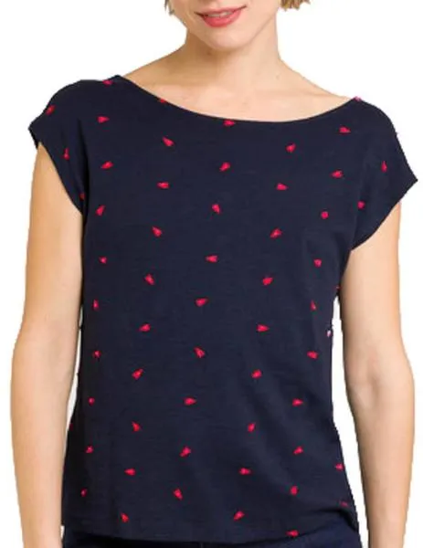 camiseta naf naf corazones bordados marino