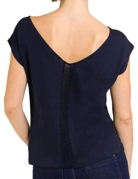 camiseta naf naf corazones bordados marino