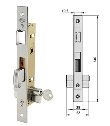 Cerradura embutir met hn CVL 32mm 1990/32/0