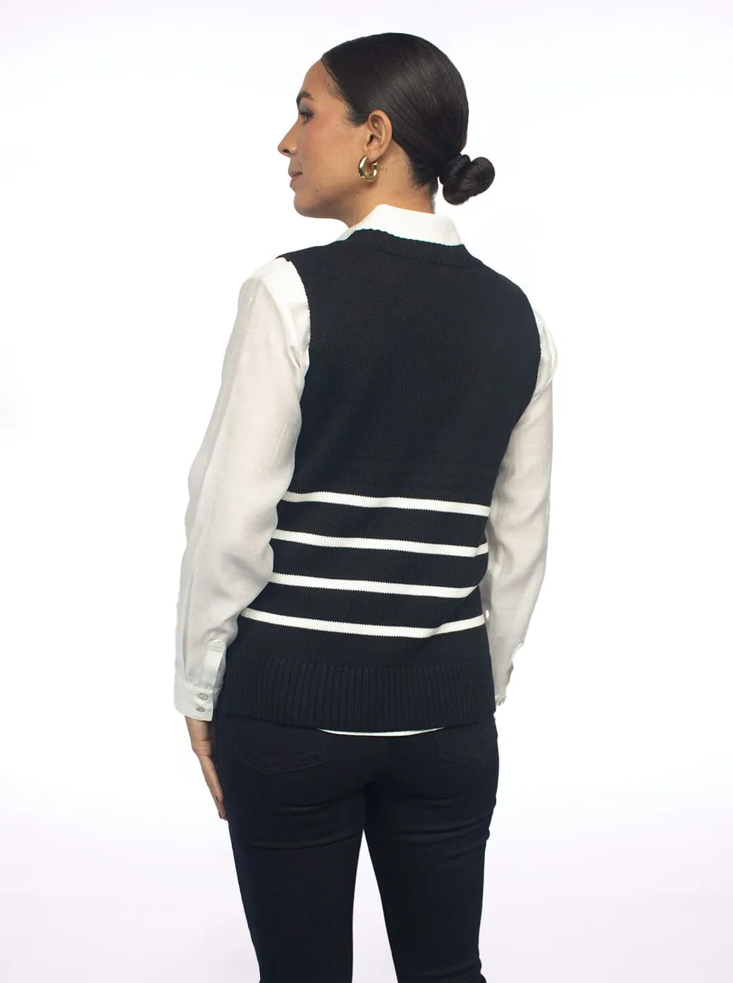 Chaleco negro con franjas Esenciales