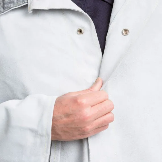 Chaqueta de cuero serraje gris para soldador SAFETOP Standard