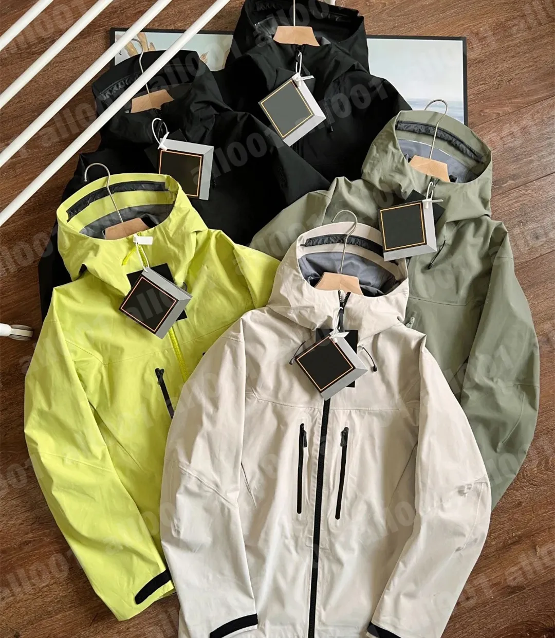 Chaqueta para hombres de alta calidad cremallera chaquetas impermeables de tres capa