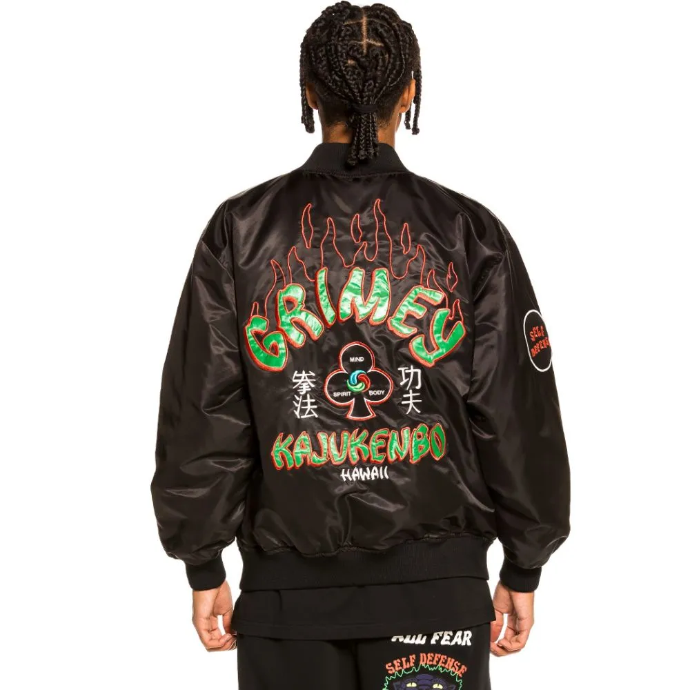 CHAQUETA SATINADA REVERSIBLE GRIMEY "DESTROY ALL FEAR"  BLACK/RED | FALL 21