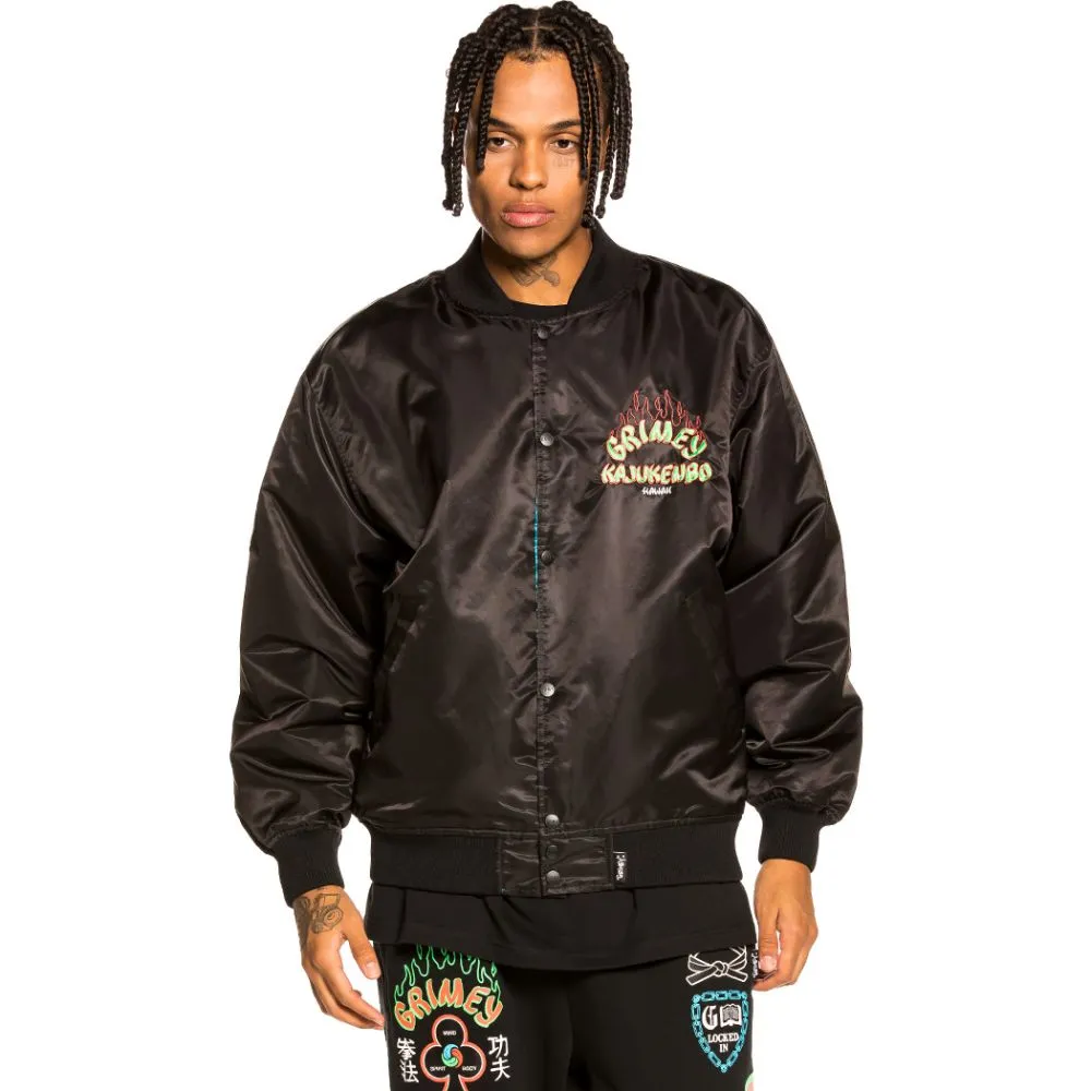 CHAQUETA SATINADA REVERSIBLE GRIMEY "DESTROY ALL FEAR"  BLACK/RED | FALL 21