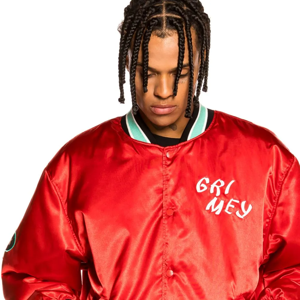 CHAQUETA SATINADA REVERSIBLE GRIMEY "DESTROY ALL FEAR"  BLACK/RED | FALL 21