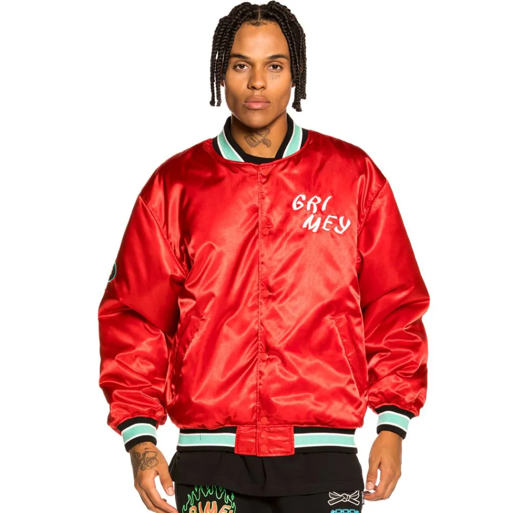 CHAQUETA SATINADA REVERSIBLE GRIMEY "DESTROY ALL FEAR"  BLACK/RED | FALL 21