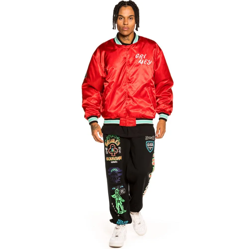 CHAQUETA SATINADA REVERSIBLE GRIMEY "DESTROY ALL FEAR"  BLACK/RED | FALL 21