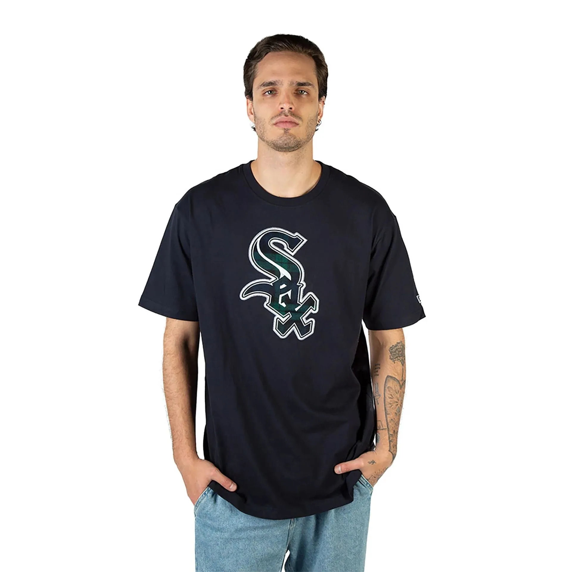 Chicago White Sox Camiseta Azul Marino Reloj Negro Tartán