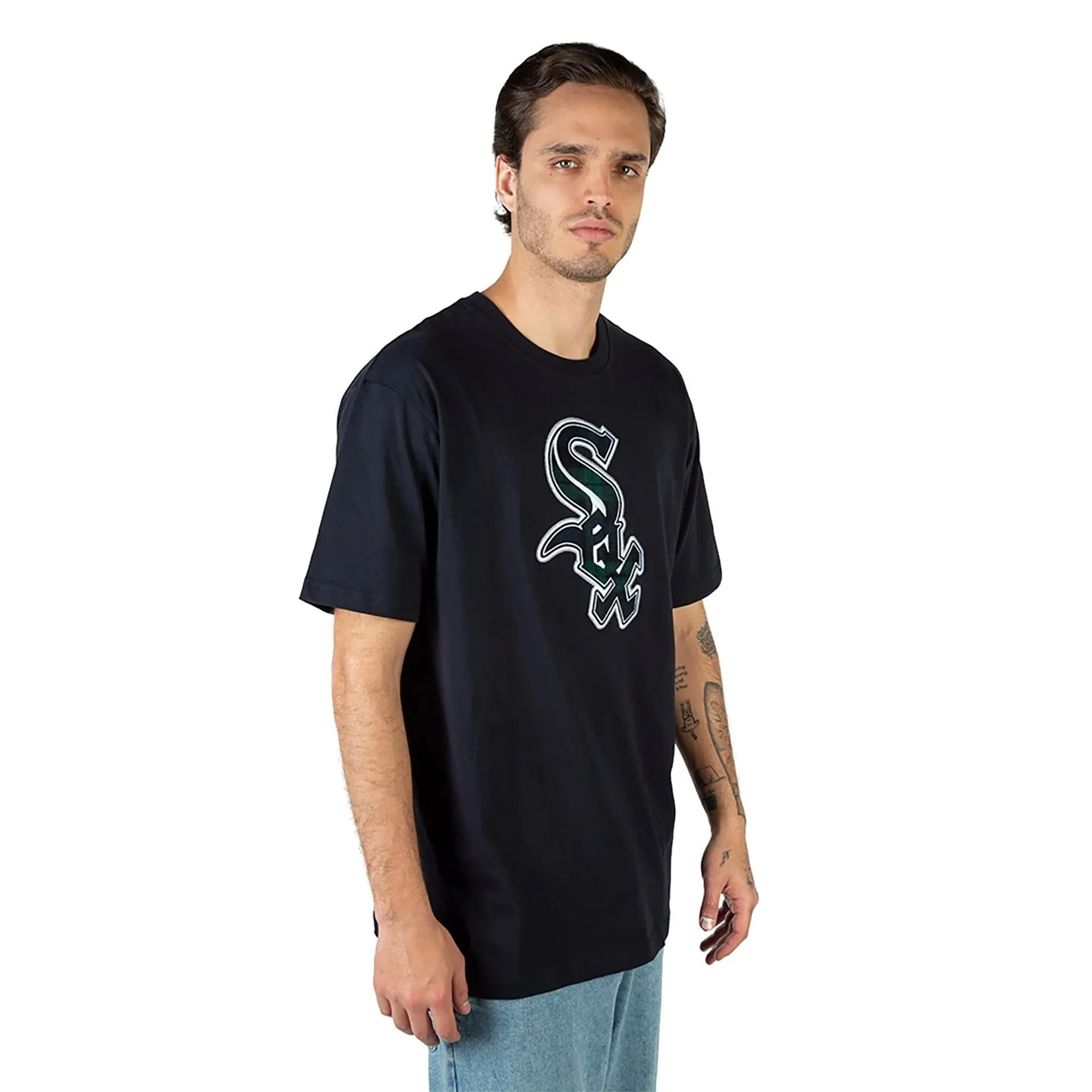 Chicago White Sox Camiseta Azul Marino Reloj Negro Tartán
