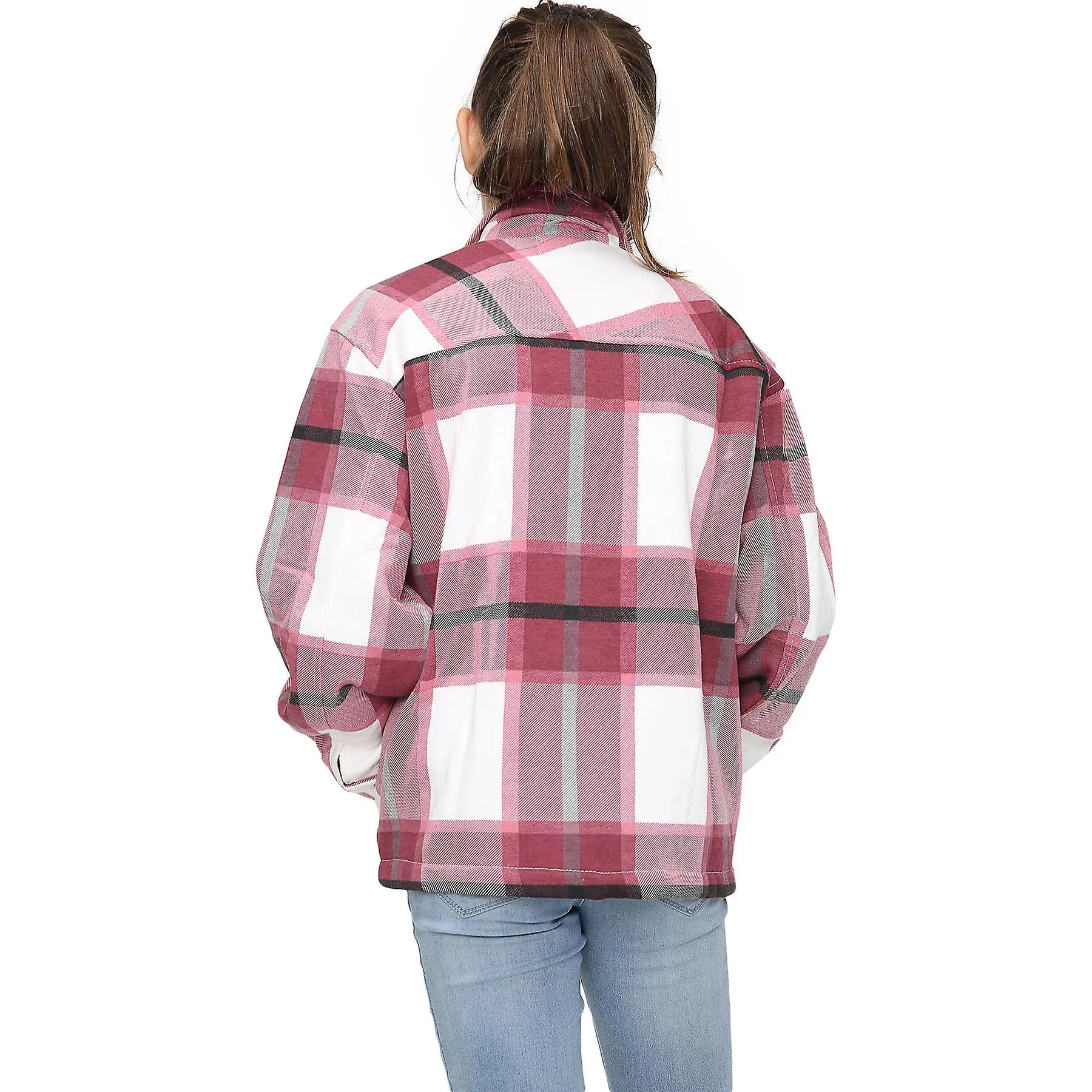 Chicas de cuello liso Wine Check Chaquetas de ropa exterior