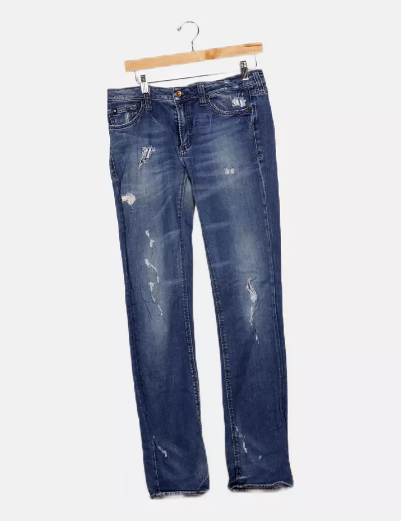 Chou chou Jeans pitillo efecto desgastado