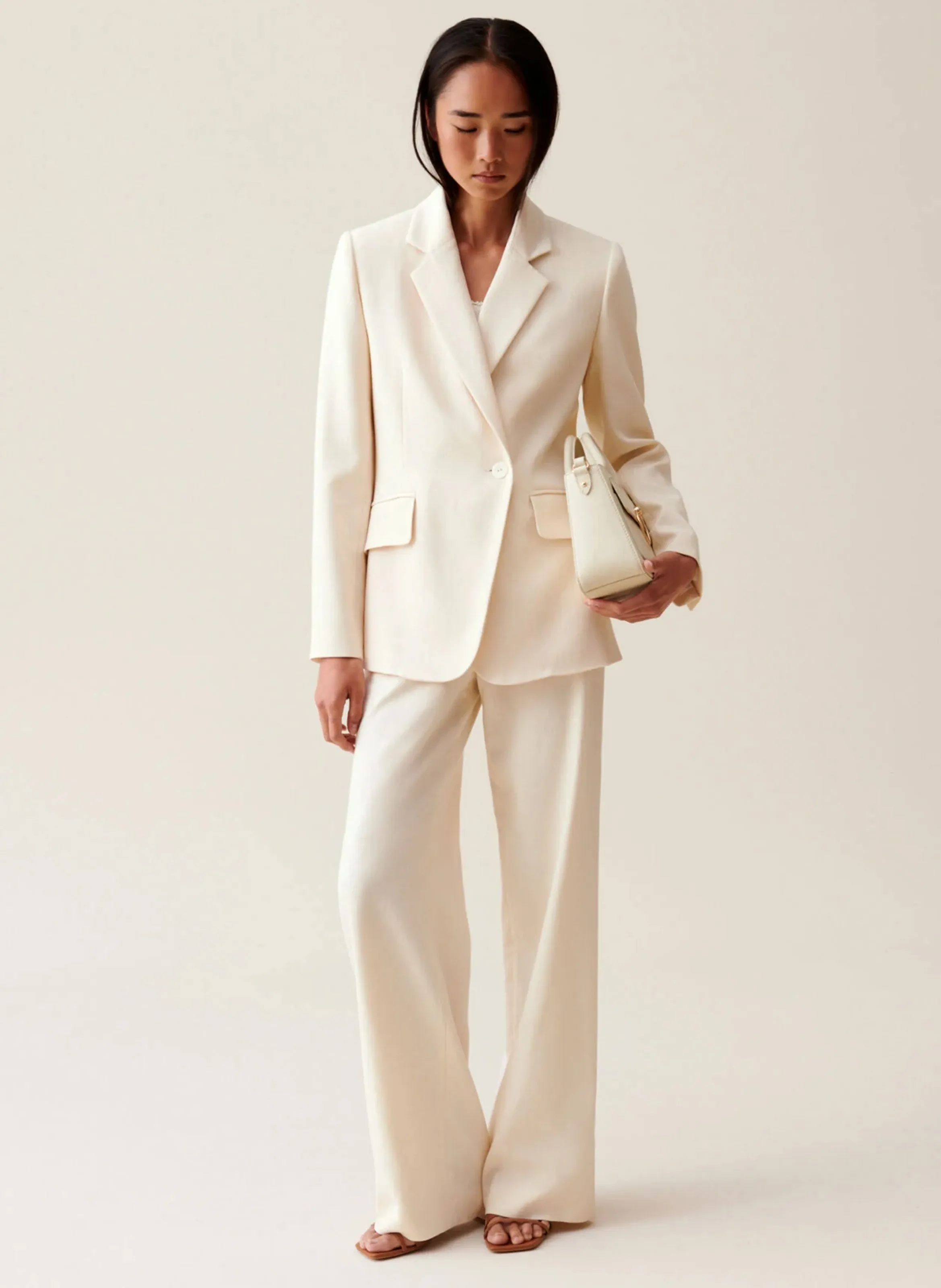 CLAUDIE PIERLOT Chaqueta sastre recta en blanco
